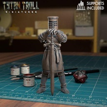 black knight 01 - pre-supported game dnd minature minis mini dungeons dragons 32mm tytantroll miniatures patreon standing sword 3d print model - Mito3D