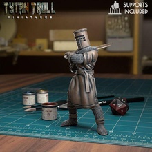 black knight 02 - pre-supported game dnd minature minis mini dungeons dragons 32mm tytantroll miniatures patreon standing sword shoulder 3d print model - Mito3D