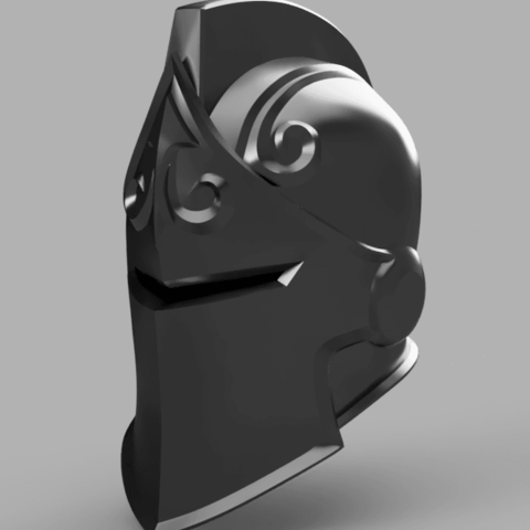 caballero negro fortnite juego el casco caballo rojo 3D print model - Mito3D