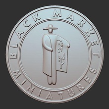 schwarz Markt Münze Kunst bmm Krypto Geld Dollar Linderung 3d print model - Mito3D
