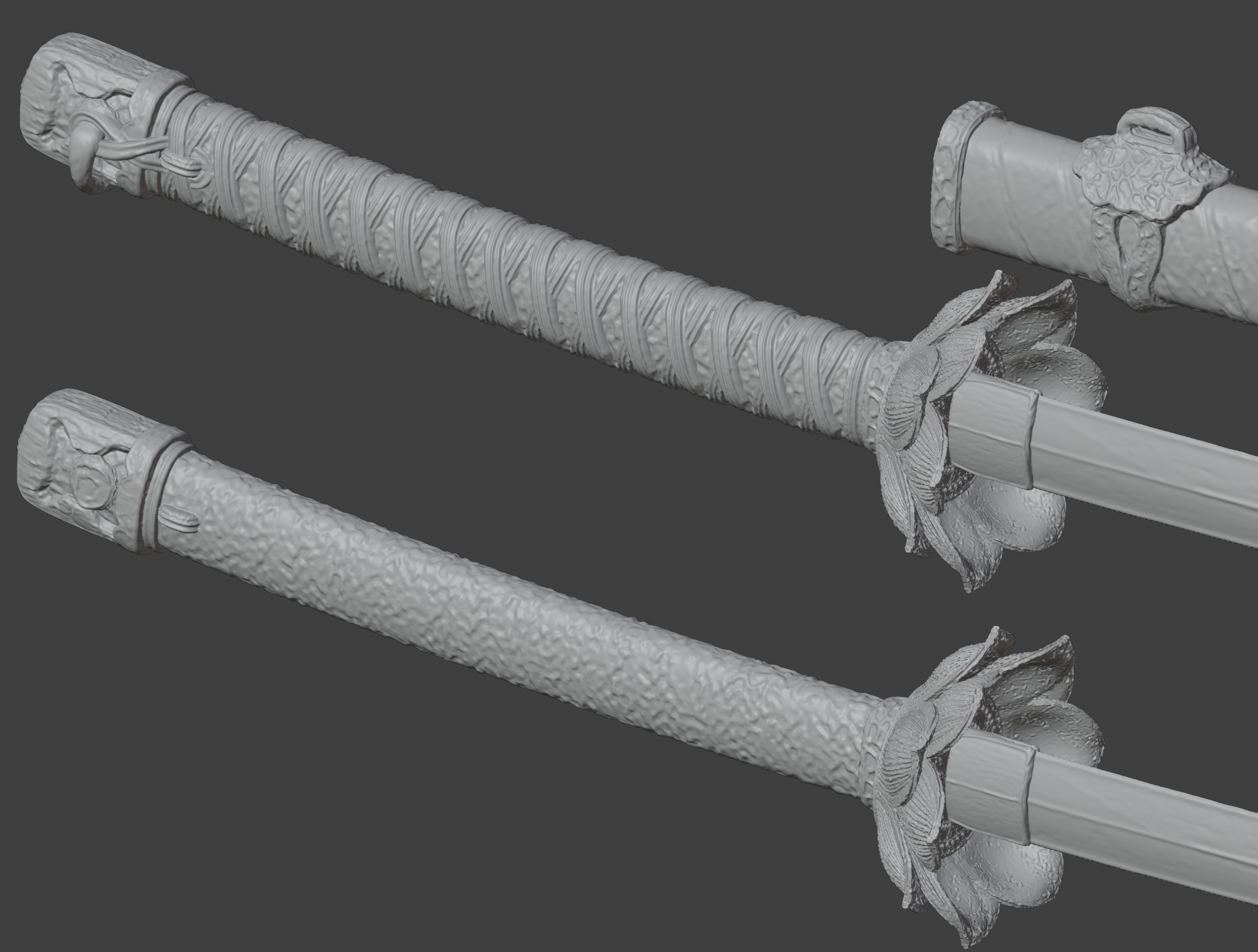 siyah ölümlü bıçak ağzı balta gölgeler ölmek sanat destek fantezi gölge ninja ruh japonya silah odachi katana kılıç patron samuray kurt 3D print model - Mito3D