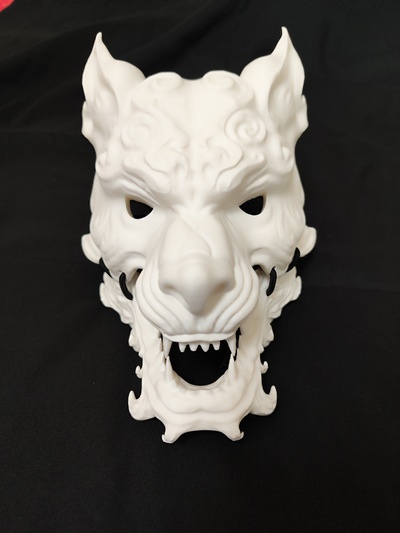 preto mito wukong white faced demônio arte mascarar 3d print model - Mito3D