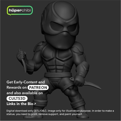 noir jeu garçons super héros mystère action figure 3d impression ventilateur art objets collection sombre personnage huper3d 3d print model - Mito3D