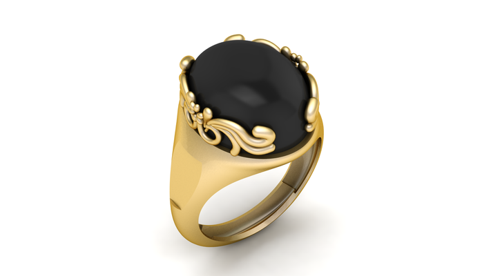 schwarz onyx ring männer mode 3d druckbar modell 3dprintable mensring schwarzer onyxring männermode herrenschmuck schmuckdesign 3dprinting cad ringdesign customjewelry druckbarer onyxschmuck moderndesign anspruchsvoller schmuck 3dmodel schmuckmacher 3d print model - Mito3D