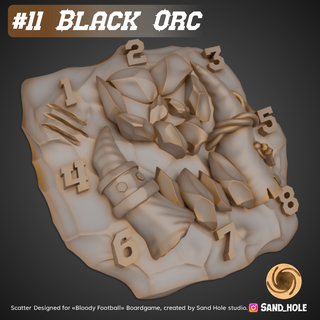 black orc scatter - sh11 Game fantasy boardgame elf dwarf halfling snotling chaos undead amazzon bretonnia human lizardman norse nurgle khrone vampire khemri 3d print model - Mito3D