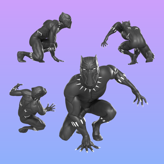 black panther marvel comic original action easy geek 3d print model - Mito3D