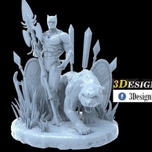 negro pantera juego maravilla dc héroe 3d print model - Mito3D