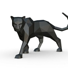 siyah panter puma leopar kaplan Amur kedi şekil Sanat hediye Yazdır düşük poli 3dprint hayvan dekor heykelcik iç tasarım minyatürler heykel oyuncak 3d print model - Mito3D