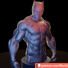 negro pantera busto maravilla 3d Patreon wakanda panteras animales 3d print model - Mito3D