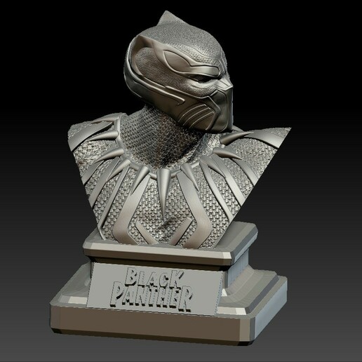 negro pantera busto chibi Pantera negra vengadores mcu 3D print model - Mito3D