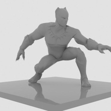 black panther fight figure art toy blackpanther marvel poly 3d print model - Mito3D