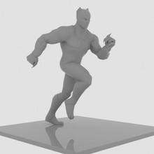 negro pantera figura Arte juguete Pantera negra maravilla 3d print model - Mito3D