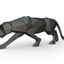 kara panter figürü oyun origami papercraft çizgi film oyuncak heykel Minyatürler tasarım iç heykelcik dekor hayvan <url> kolye lowpoly takı baskı hediye sanat leopar Afrika siyah 3d print model - Mito3D