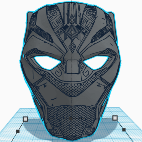 panthère noire demi-masque jeu black panther film cosplay masque 3D print model - Mito3D