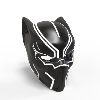 nero pantera casco maschera 3d print model - Mito3D