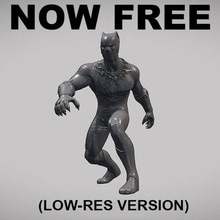 pantera negra v01 versión de baja resolución varios blackpanther héroe vengadores ironman thor hulk figura 3d print model - Mito3D