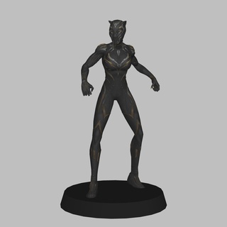 schwarz Panther Shuri Wakanda niedrig poly 3d drucken Spiel Wunder filmisch Universum mcu 3d print model - Mito3D