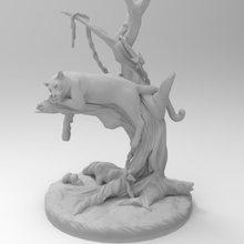 pantera nera albero gioco 3dmodel 3dprintable figura statua animali 3d print model - Mito3D