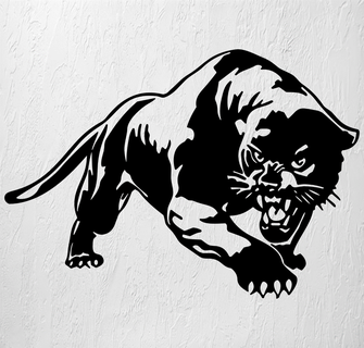 schwarz Panther Mauer Kunst 2d Dekoration katzenartig Tier gefährlich Tiger Leopard wild Dschungel schnell 3d print model - Mito3D