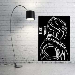 negro pantera pared decoración mesa maravilla superhéroes 3d print model - Mito3D