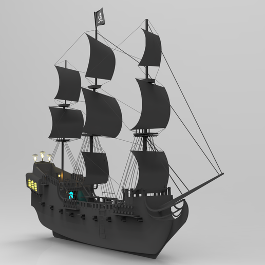 negro perla barco juguete piratas caribe 3D print model - Mito3D