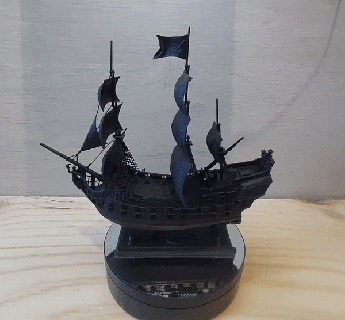 nero perla pirata nave contorno pirati caraibico 3d print model - Mito3D