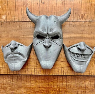 black phone movie grabber 2 mask 3 styles frown smile mouthless stl blackphone mouth 3d print model - Mito3D