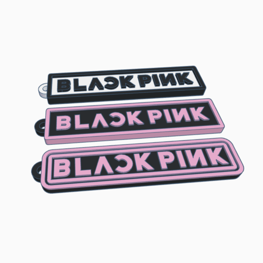 preto-cor-de-rosa chaveiro a moda o preto jannie chave cadeia blackpink 3D print model - Mito3D