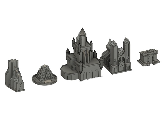 noir joueur bâtiments ensemble planche jeux terra mystica ressemblent jeu bâtiment château table ténèbres alchimistes 3d print model - Mito3D