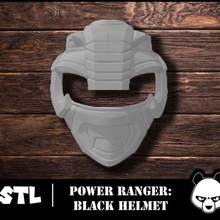 noir Puissance ranger casque stl dossiers 3d modèle cosplay Jeu masque 3d print model - Mito3D