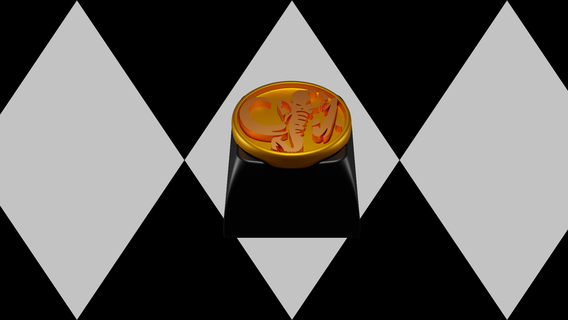 schwarz Ranger Tastenkappe Mastodon Leistung Münze mächtig verwandeln Power Rangers mächtige Verwandlung schwarzer Zord Powercoin sentai supersentai prähistorisch Zyuranger 3d print model - Mito3D
