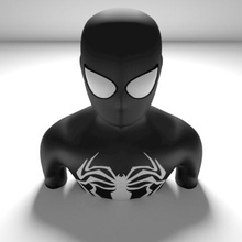 negro de spiderman estatua art juguete baja poli superhéroe traje 3d print model - Mito3D