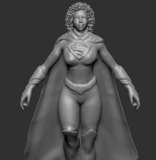 nero supergirl afro africano americano figura 3d print model - Mito3D