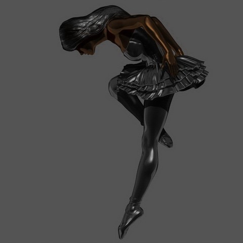 black swan art dance ballet people person character woman female girl lady maiden sculpture figurine miniature 3D print model - Mito3D