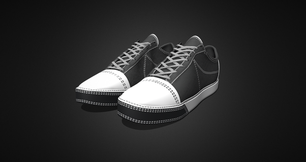 black white sneakers 3d print model - Mito3D
