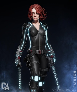 siyah dul 3d Yazdır hayret Karadul Scarlett Johansson süper kahraman Yenilmezler Natasha Romanoff oyunsonu gösteri Demir Adam Kaptan komik Örümcek figürinler minyatürler 3d print model - Mito3D