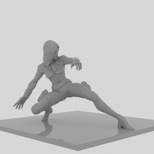 black widow fight figure art blackwidow marvel poly character body 3d print model - Mito3D