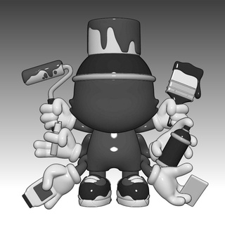 negro viuda janky juguete Arte superplastico escultura 3d stl bombo rociar calle tinta graffitti 3d print model - Mito3D