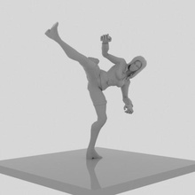 black widow kick figure art blackwidow marvel poly character body 3d print model - Mito3D