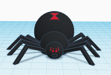 black widow low poly halloween spider october 3d print model - Mito3D
