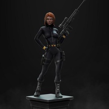 la viuda negra estatua art de negro natasha mcu hombre hierro arma fuego marvel 3d print model - Mito3D