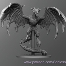 negro wyvern juego dnd calabozo dragones fantasía mesa cultos exclusivo 3d print model - Mito3D
