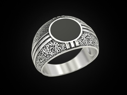 noirci onyx bague bijoux impression 3dprinted imprimable anneaux conception bijou d'or or prototypage argent motard noircissement texture 3d print model - Mito3D