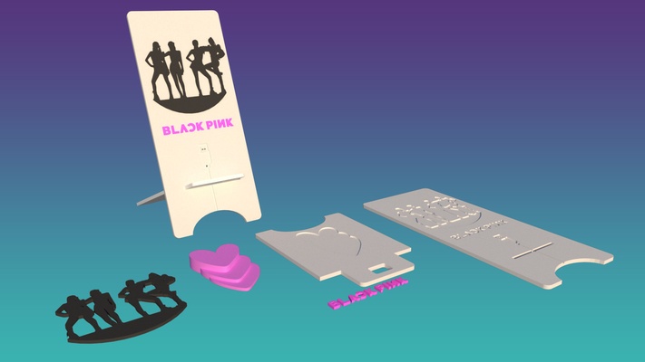 rosa negra phone suporte 3d print model - Mito3D