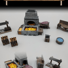 blacksmith forge workshop - 28mm gaming sample items game games 3d print model - Mito3D