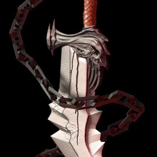 la lame du chaos dieu de guerre jeu kratos 3d print model - Mito3D