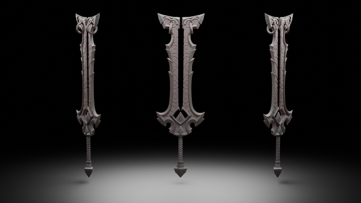 lame of ciel champion monde warcraft jeu arme artefact épée ax horde alliance sensationnel 3d print model - Mito3D