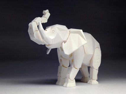 blank elephant animal toy low poly art 3d print model - Mito3D