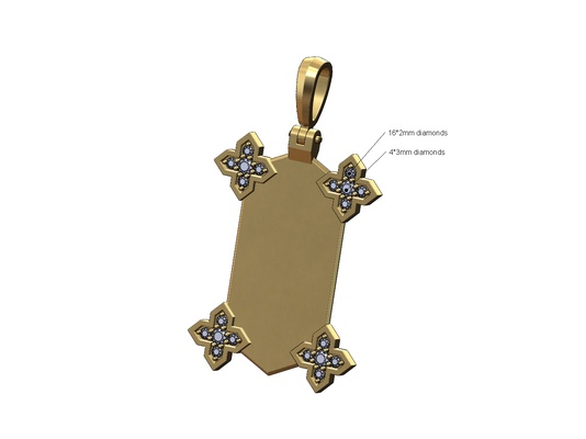 vuoto marocchino maltese stella diamante angoli pendente 3d stampa modello fiore collana etichetta incisione incidere gioielleria stampabile oro argento cauzione vintage moda 3d print model - Mito3D