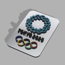 blason olímpico juegos tokio 2021 2020 artilugio blasón pla deporte atleta 3d print model - Mito3D